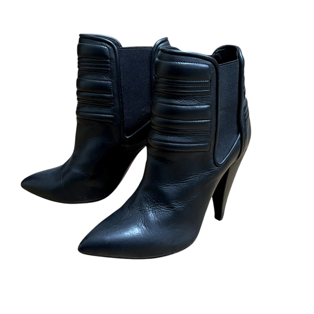 IRO Black Leather Biker Booties Size 38/7.5